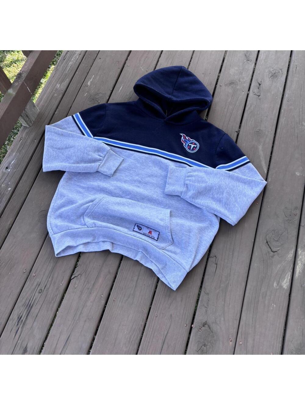 Tennessee Titans Hoodie – Blue & Gray Colorblock NFL Hoodie Men’s XL 24x28